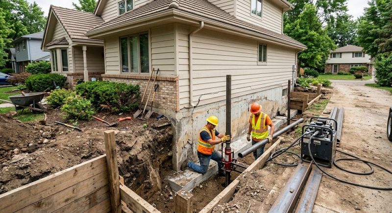Our team working on Foundation Repair projects in Arlington, WA